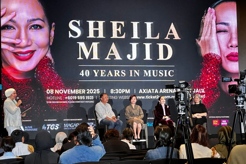 Sheila (empat, kiri) pada sidang media, di sini, hari ini. - Gambar/ Astro AWANI