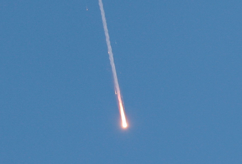 A missile launched from Iran towards Israel is seen from Tubas, amid the Iran-Israel conflict, in the Israeli-occupied West Bank, June 24, 2025. - REUTERS/Raneen Sawafta