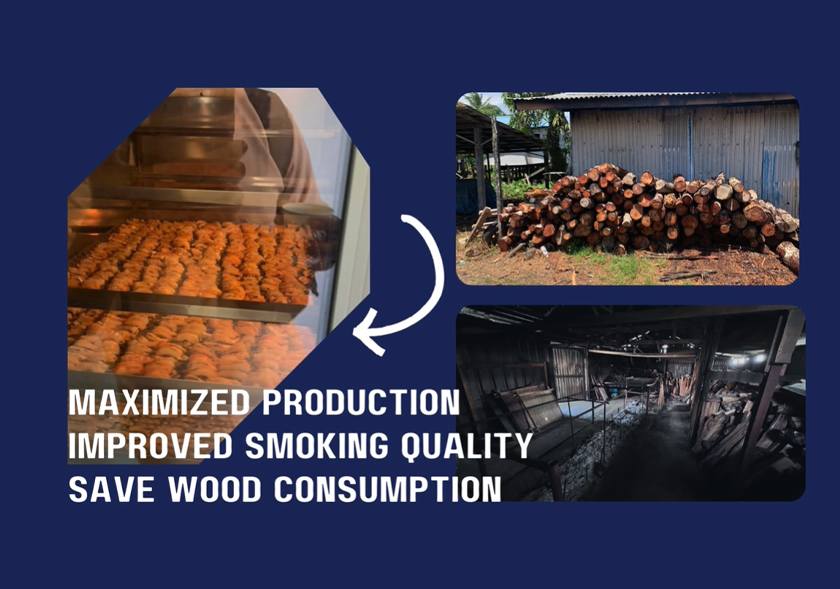 Udang yang disalai juga mempunyai rasa kesedapan yang sama dengan kaedah tradisional