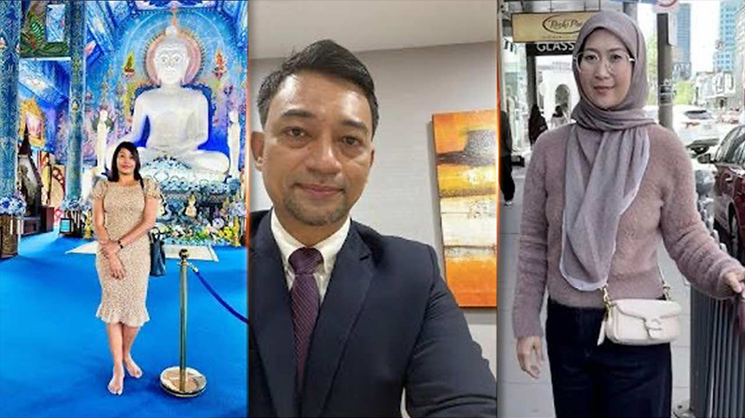 Dari kiri: Hanu; Mohd Hafis; dan Nurul Asmilah.